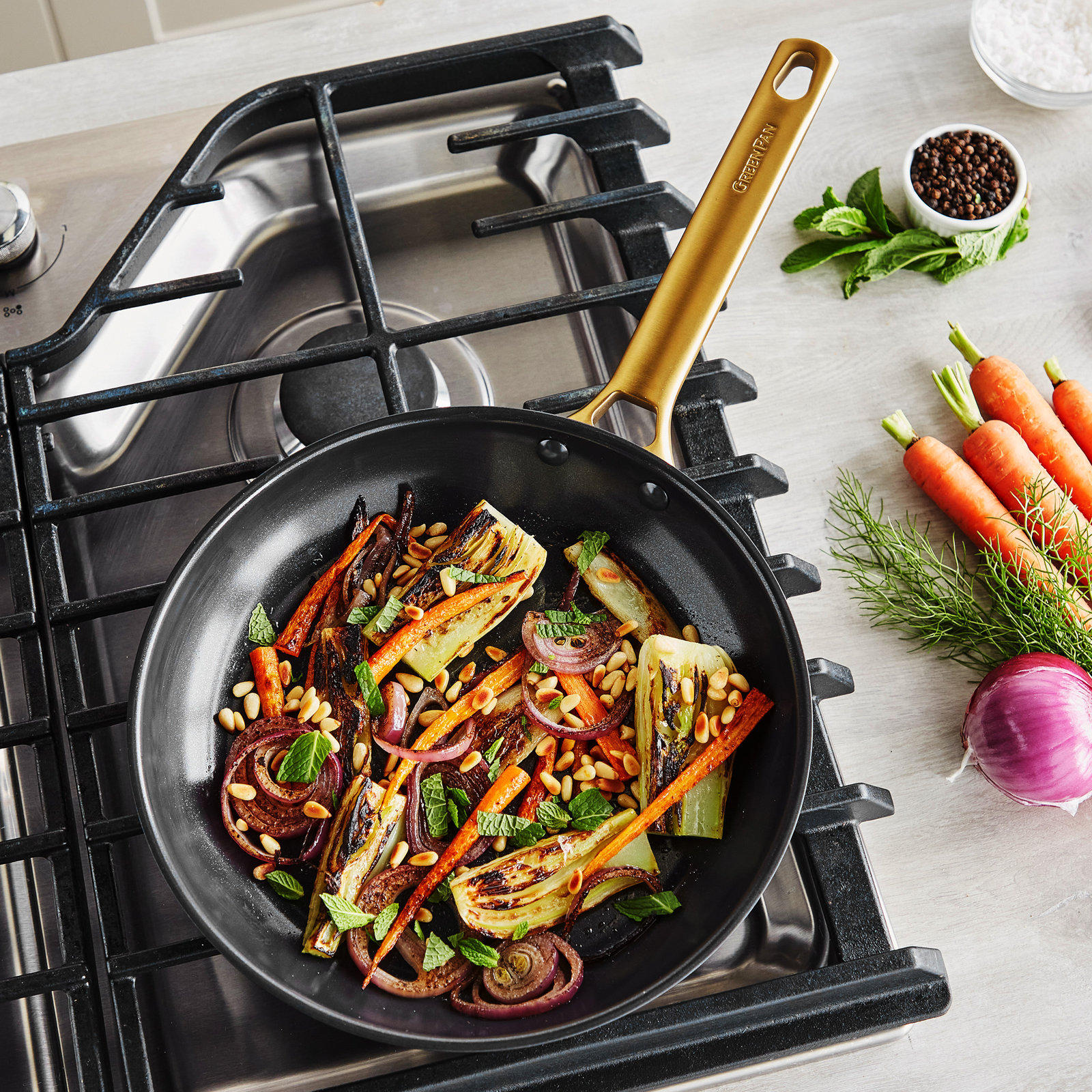 GreenPan Reserve 3-Piece Frying Pan Set, Black