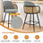 26" Mid-Century Modern Swivel Boucle Upholstered Cane Back Bar Stool with Metal Leg Frame-1132036697-1117123224