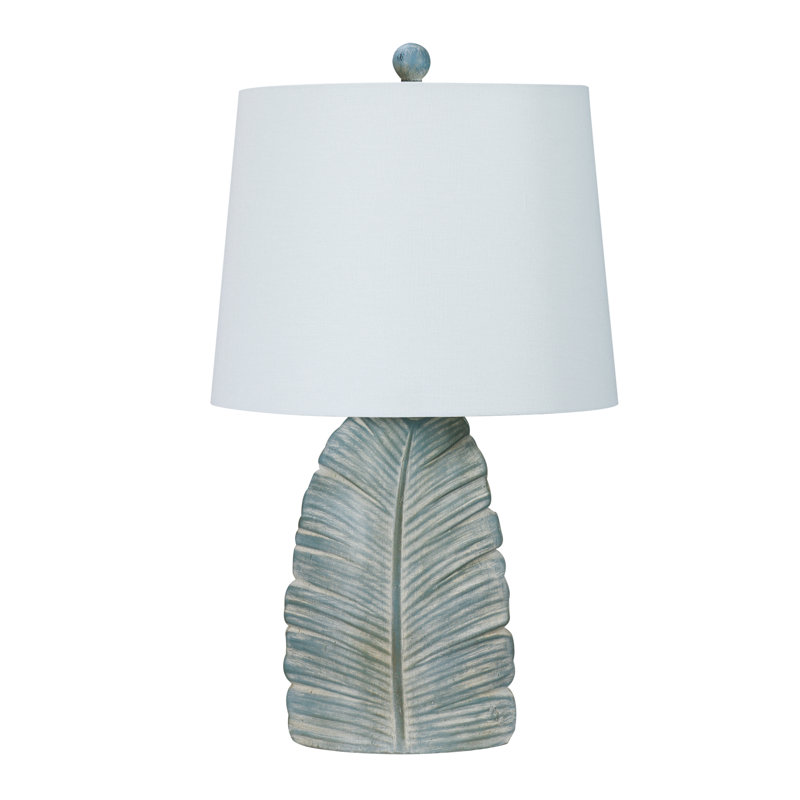 Lampe de table en résine Nunam, Bleu décontracté, H 23 po x l 13 po x P 13 po