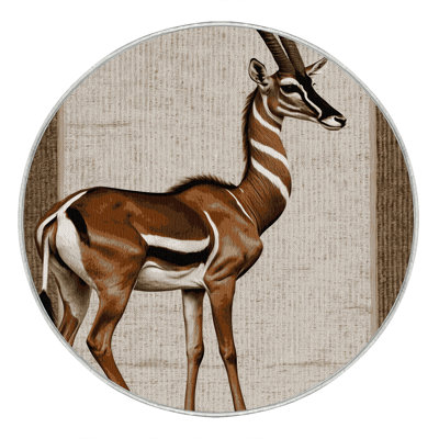 Washable Gerenuk Wildlife Area Rug