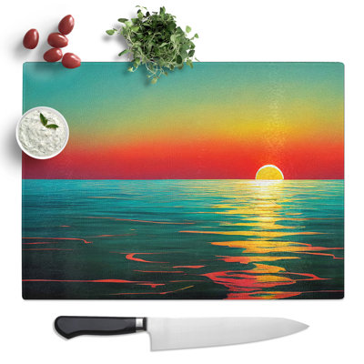 Glorious Sunset  Glass Chopping Board