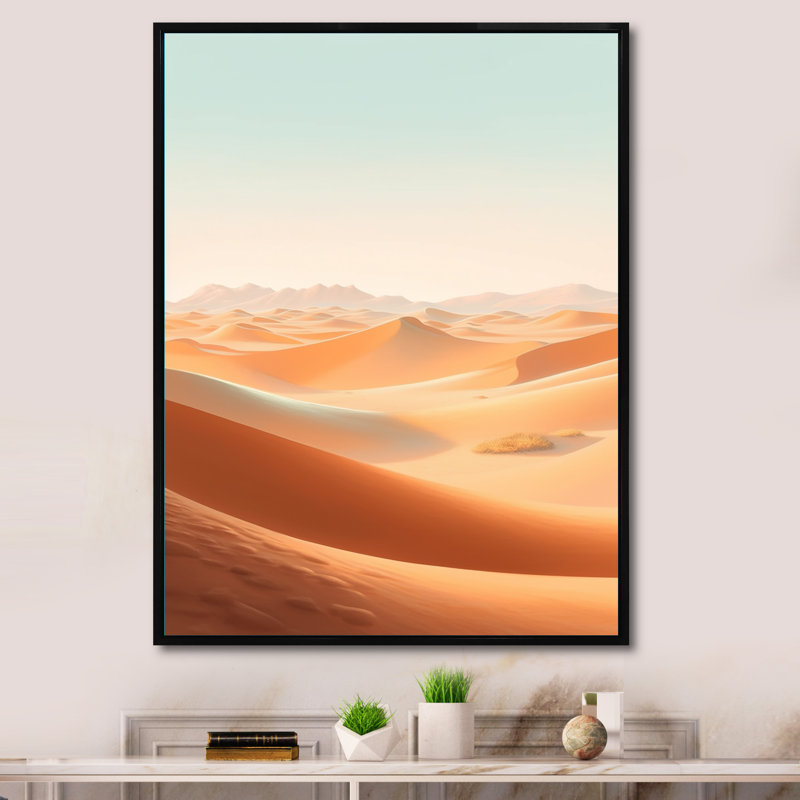 Desert Sands II - reproduction sur toile, Cadre flottant noir, H 44 po x l 34 po x P 1,5 po