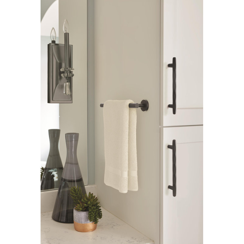 Barre à serviettes murale 11,625 po Arrondi ™, Noir mat