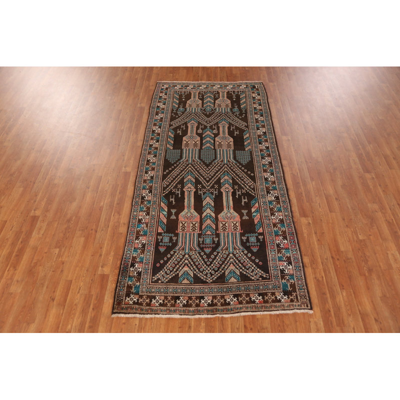 Tapis de couloir géométrique traditionnel 4x9