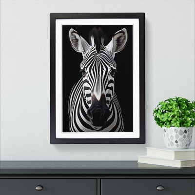 Zebra Contemporary - Single Picture Frame Print on Wood