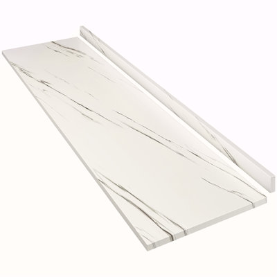 Laminate Countertop, Wood Plywood Sheets Table Top For DIY, Kitchen Countertop, Washer Dryer Counter Top, Office Desk Top, 96" L X 25.56" W X 0.75" D (Marble Texture)