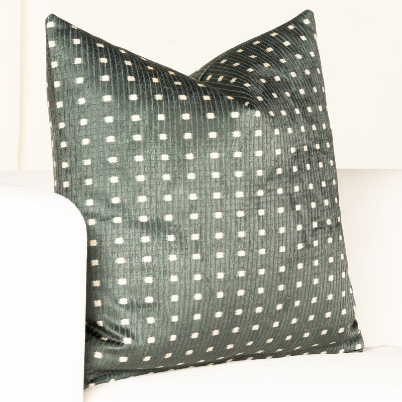 Grid Throw Pillow, Square 20", Polyester, Green