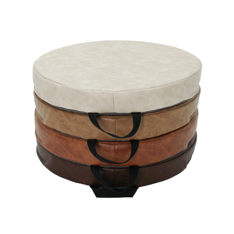 SoftScape 15" Kids Round Distressed Leather Floor Cushions