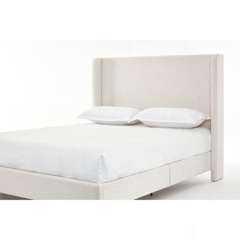 Grand lit tapissier Harper, Ivoire ivoire, Grand lit