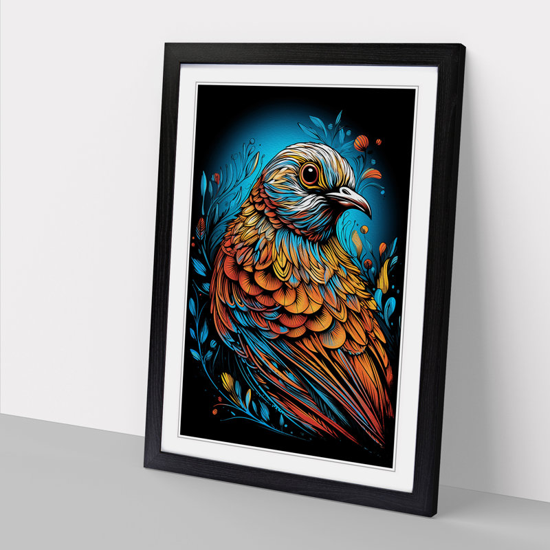 Partridge Line - Single Picture Frame Print on Wood, Black Framed, 64cm H x 46cm W x 2" D