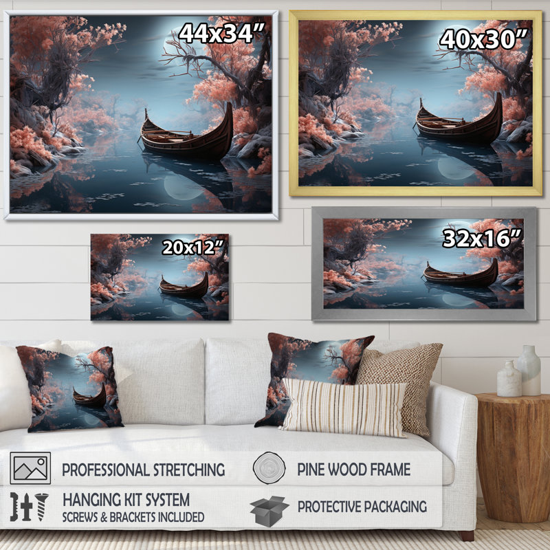 Paysage d'hiver, rêves gelés, Cadre naturel flottant, H 30 po x l 40 po x P 1,5 po
