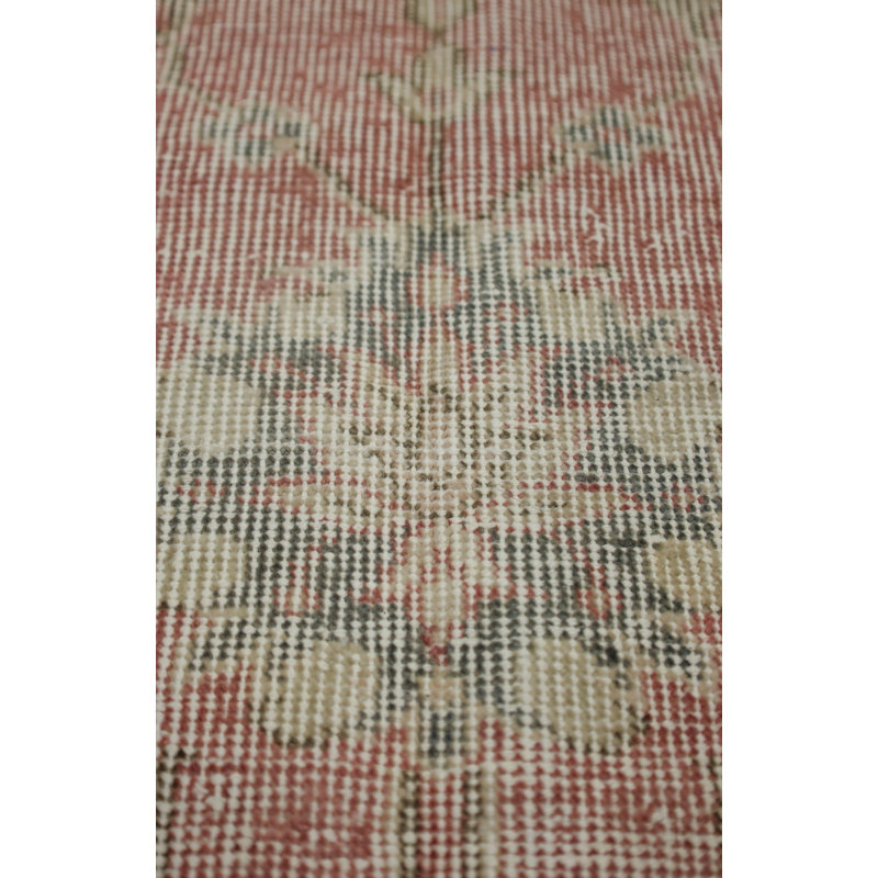 Tapis rose rétro vintage unique de conception unique 6 pi 7 po x 10 pi 4 po Vintage Wash