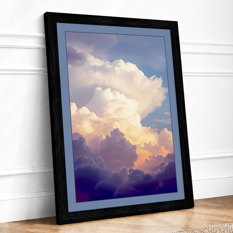 Towering Cloudscape Modern - Framed Print, A1 - 84.1 x 59.4 cm, Black