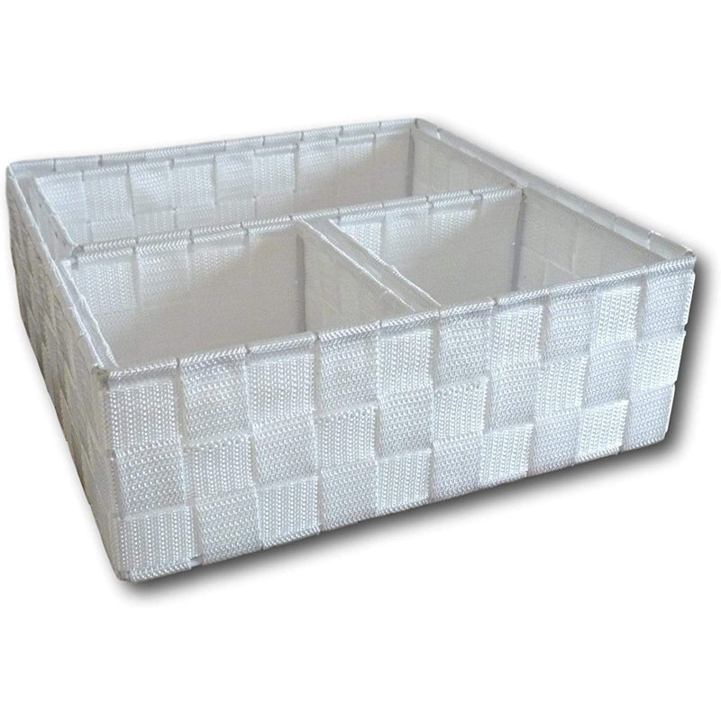 Ensemble de 4 paniers en tissu, Blanc