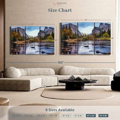 «Yosemite Autumn River», 3 pièces