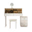 31.50"Modern Minimalist Cream Style Solid Wood Dressing Table with Password Lock Side Cabinet, Mirror and Stool