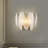 Nebih 2-light Brushed Shiny Brass Feather-shaped Glass Wall Sconce 