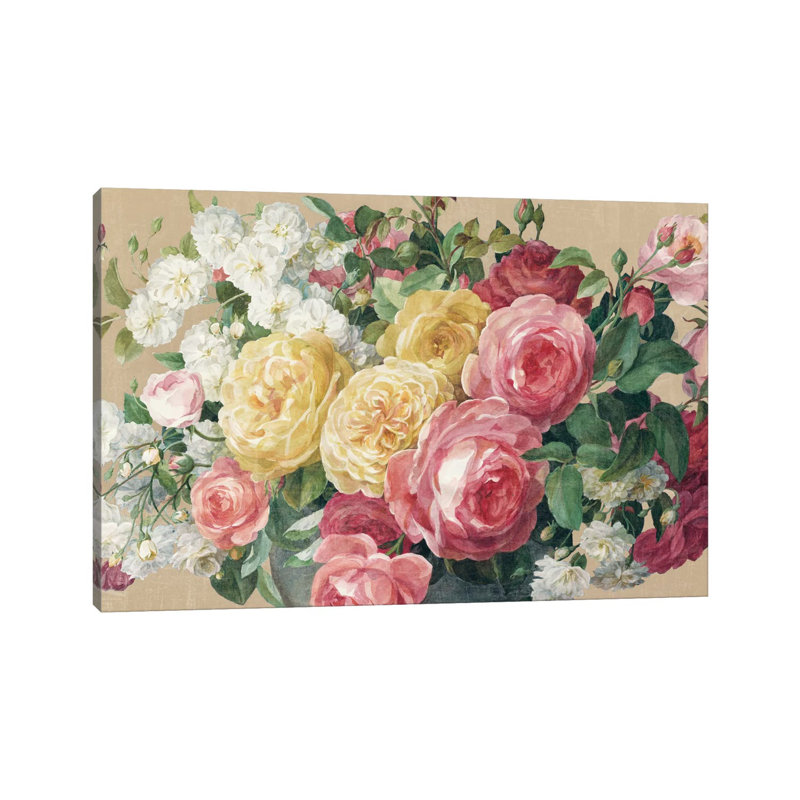 Antique Roses In Zoom by Danhui Nai - Print on Canvas, Wrapped Canvas, 30.48 cm H x 45.72 cm W
