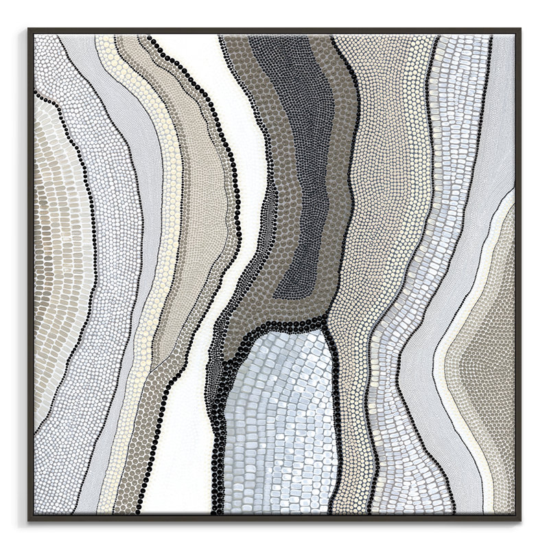 Perriny | Kamilya Lowana White | by Ivy Bronx, Black Floater Framed, 69cm H x 69cm W x 8cm D