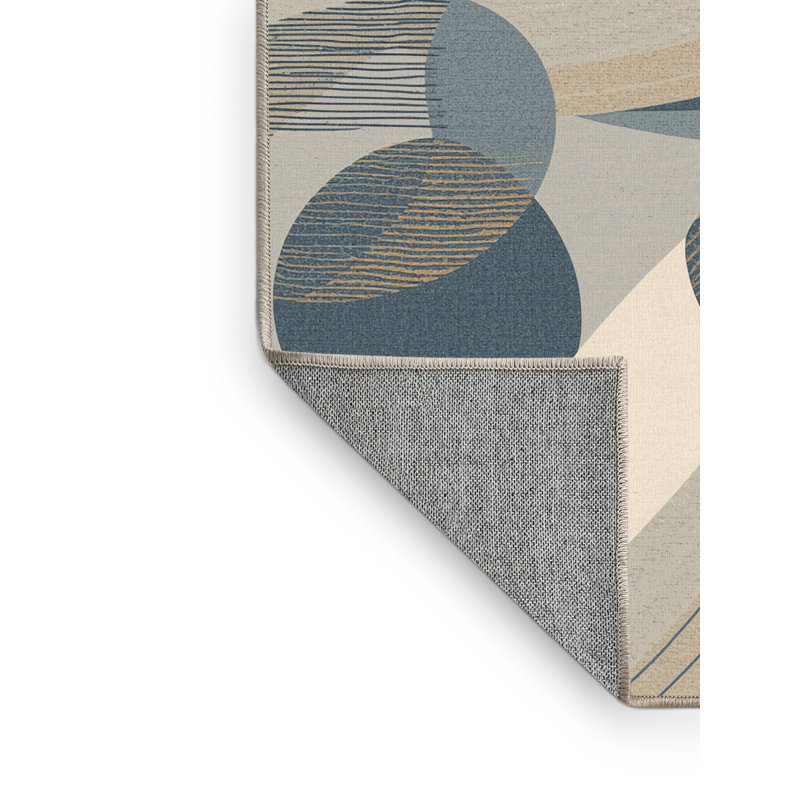 Machine Washable Osnas Maracas Modern Abstract Rug in Beige – Beige Binding, 5x7