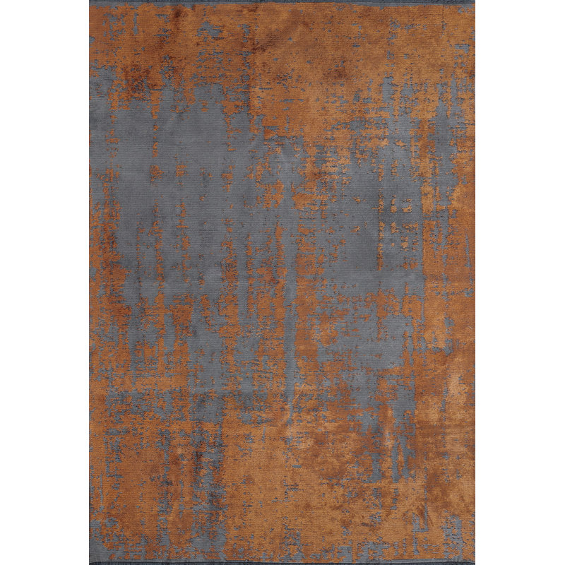 Rapture Orange/Gray Abstract Luxury Area Rug, Rectangle 7'10" x 11'2"