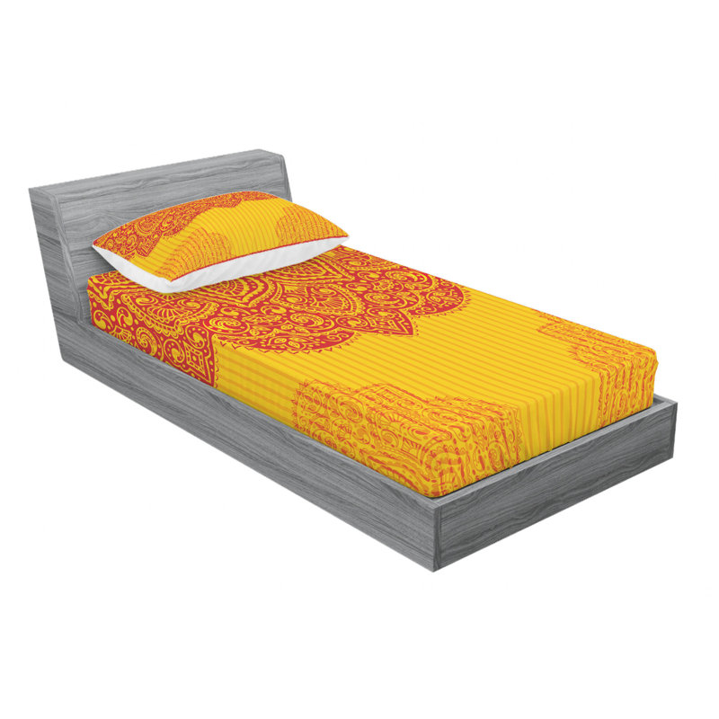 Microfiber Damask Sheet Set, Twin XL Sheet Set with Fitted Sheet