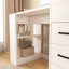 Bureau d'ordinateur polyvalent en bois avec prise 4 en 1, 3 tiroirs coulissants et 4 niveaux de rangement pour une organisation efficace