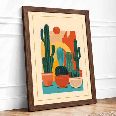 Desert Garden Mid-Century - Framed Print