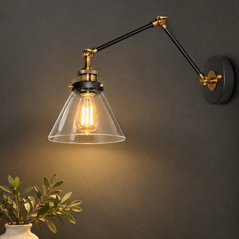 Annariitta 1-Light Dimmable Plug-in Swing Arm