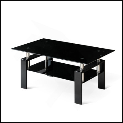 Table basse en verre trempé noir