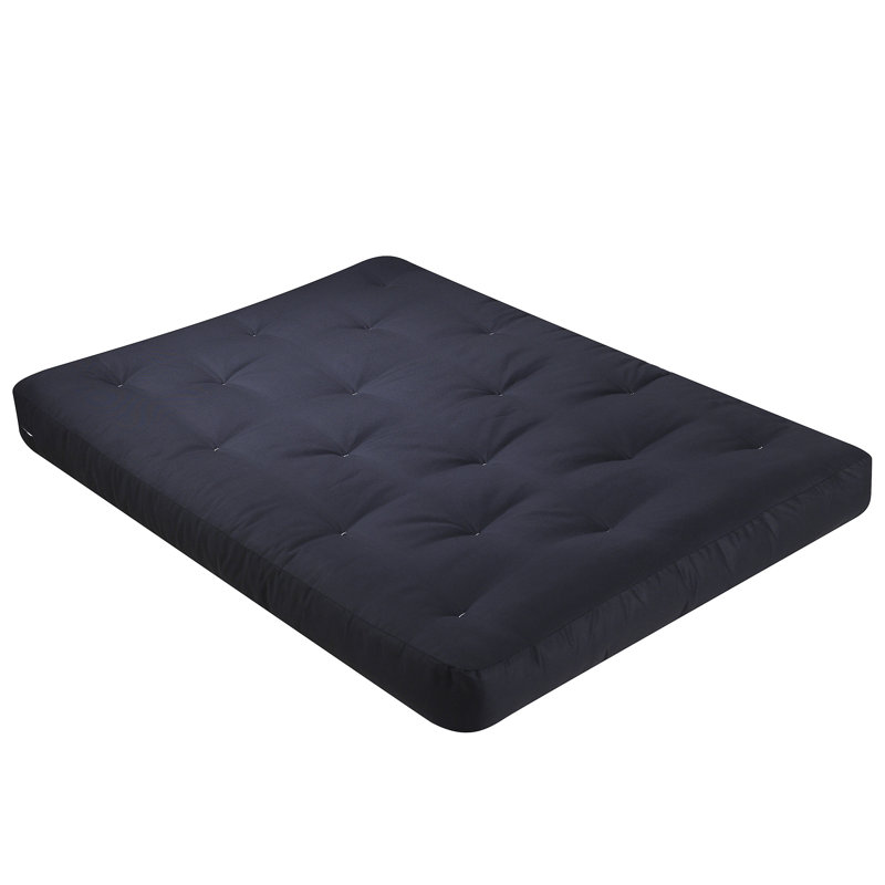 Matelas de futon en mousse viscoélastique châtaignier, Grand, Coton noir