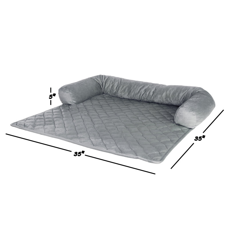Delilah PETMAKER Couch Cover for Dogs - Pet Furniture Protector with Memory Foam Neck Bolster, Quilted Fabric, and Water-Resistant Base Layer