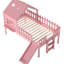 Lit mezzanine simple avec glissade, conceptions d'étoile de lune, fenêtre et lumières à DEL, rails en forme de lune de taille confortable, bois de pin pour dormir