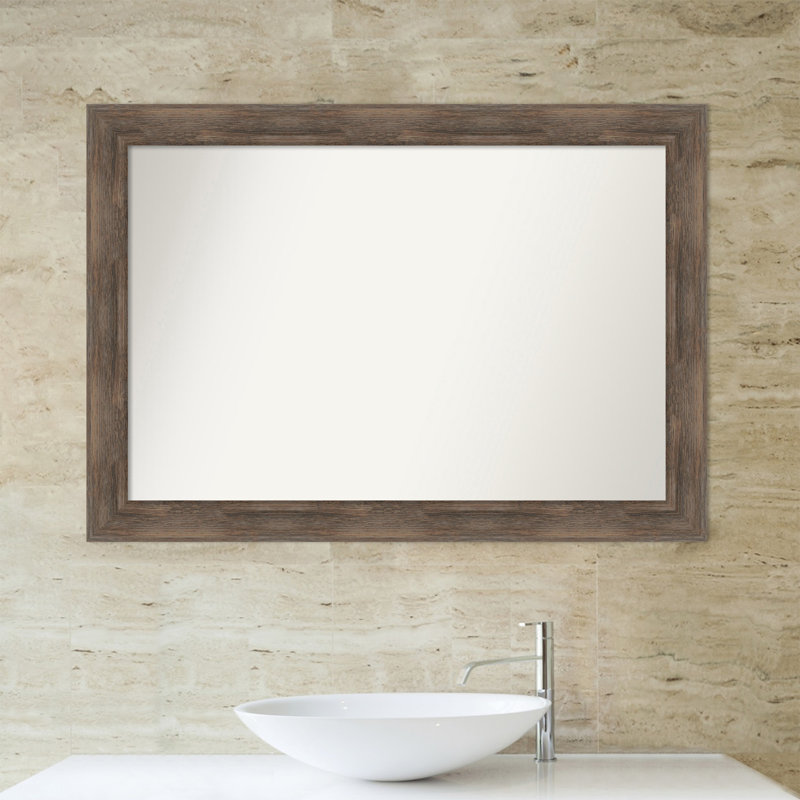 Miroir mural non biseauté en bois franc, 28,75 po x 40,75 po