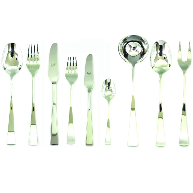 Italia Flatware Set - 39 Pieces - Stainless Steel, Silver