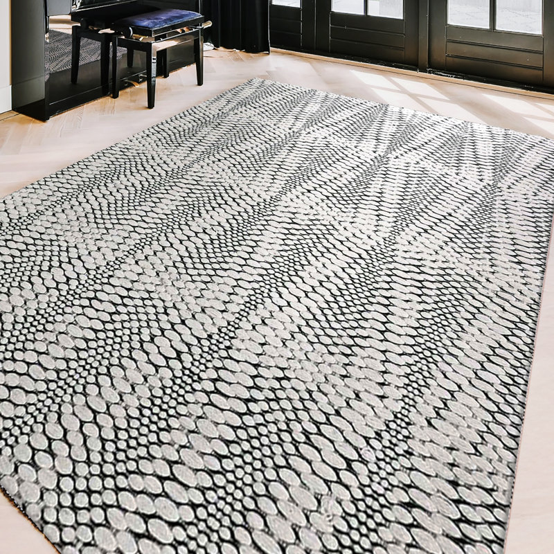 Wool Moroccan Area Rug, Rectangle 6' x 9'
