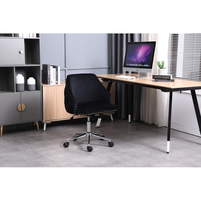 Velvet Task Chair, Black