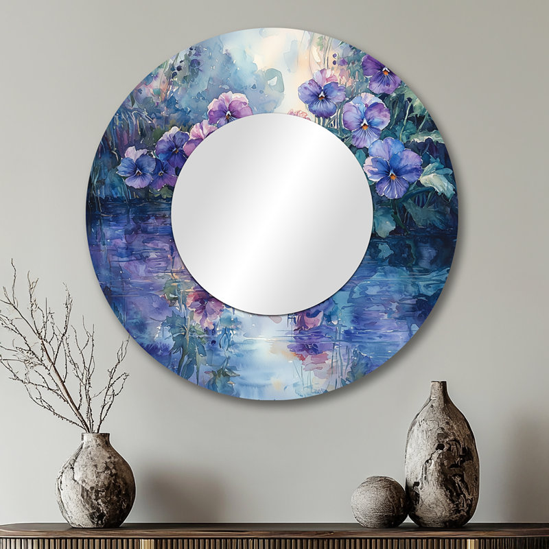 Pansy Reflections By The Lake I - Pensées miroir, 29 po x 29 po