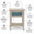 Ocean Isles - 1 Drawer Woven Nightstand with Power Strip and USB-A Port - Ocean Blue and Aged Ivory Finish