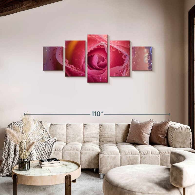 Misty Pink Rose, 36" H x 80" W