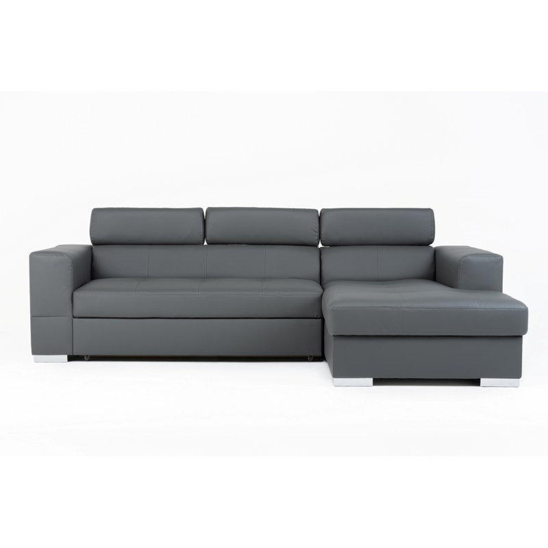 Aana Faux Leather Corner Sofa Bed, Right Hand Facing