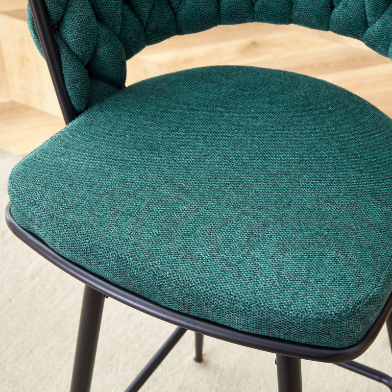 Swivel Bar Stools With Breathable Cotton And Linen Soft Cushions, Metal Frames Without Rust