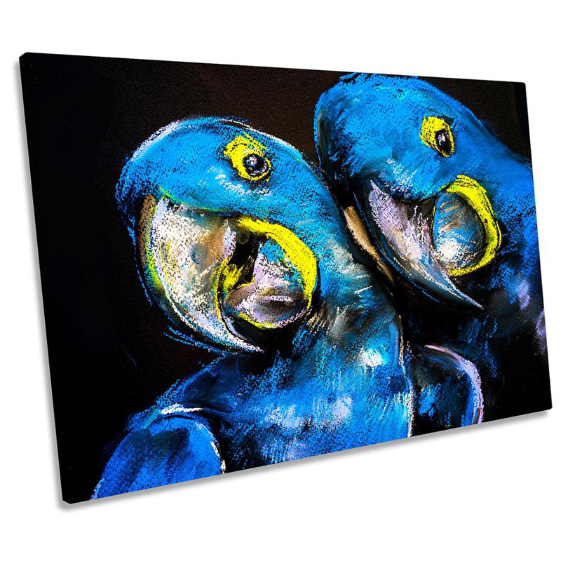 Z6104 Parrots Faces Bird - Wrapped Canvas Print, 40.6cm H x 61cm W