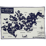 Lake And City Maps Collection Hand Woven Throw Blanket