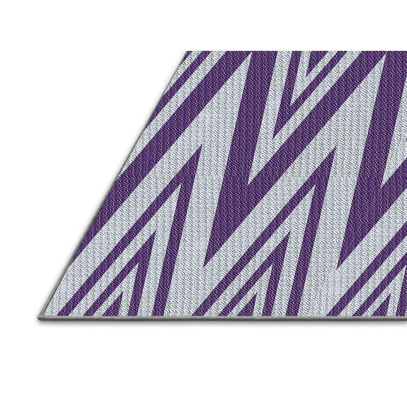 Tapis à motif géométrique violet foncé Kimbolton, Rectangle 5 pi x 7 pi