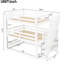 Lit superposé triple double, blanc, escalier de rangement, conception séparée, pin de haute qualité, construction solide stable et facile à installer-129996420