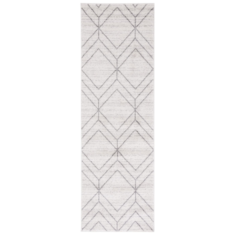 Tapis gris clair Jain, Tapis de couloir 2 pi 6 po x 8 pi