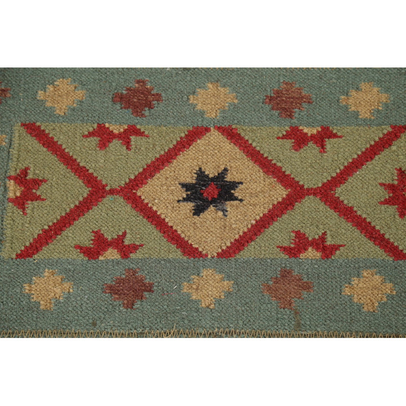 Tapis oriental kilim à motif géométrique tissé à la main 6 x 9