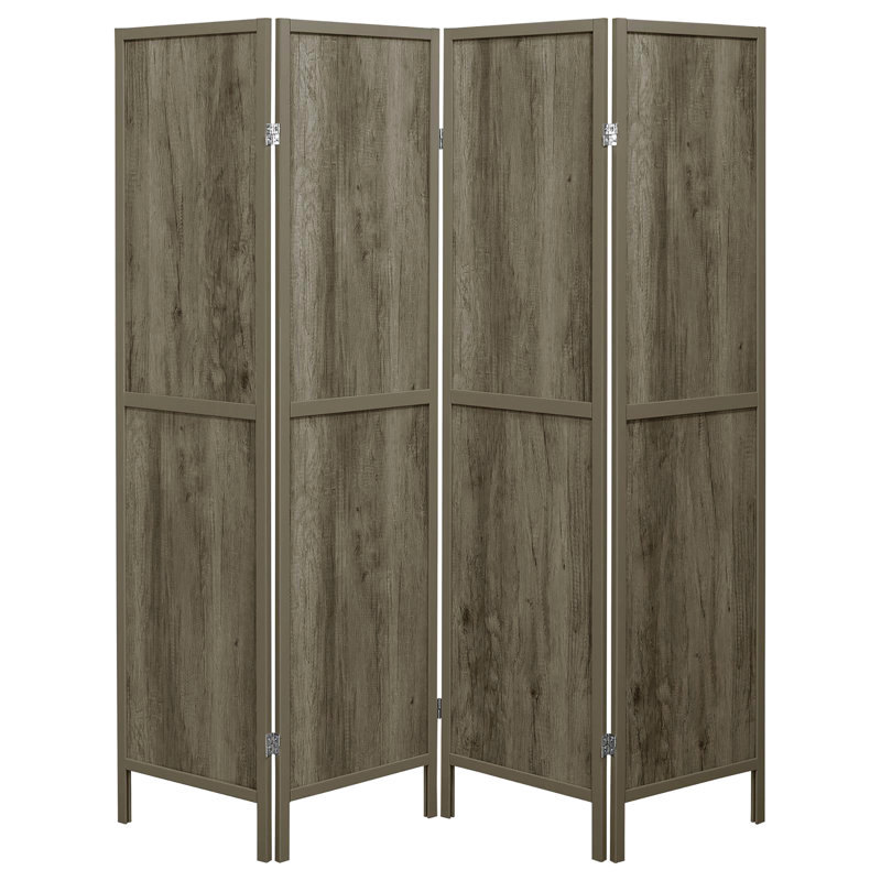 4 Paravents gris rustique en bois flotté, teinte, 69,91 po de hauteur x 69,5 po de largeur, 0,76 po de profondeur, pin et paravent avec style et attrait, 69,91 po x 69,5 po x 0,76 po, pin, placage