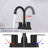 Bathroom Faucet Matte Black 2-Handle Bathroom Sink Faucet 360 Degree High Arc Swivel Spout Centerset 4 Inch Vanity Faucet RV Bathroom Faucet 2/3 Holes Lavatory Faucet